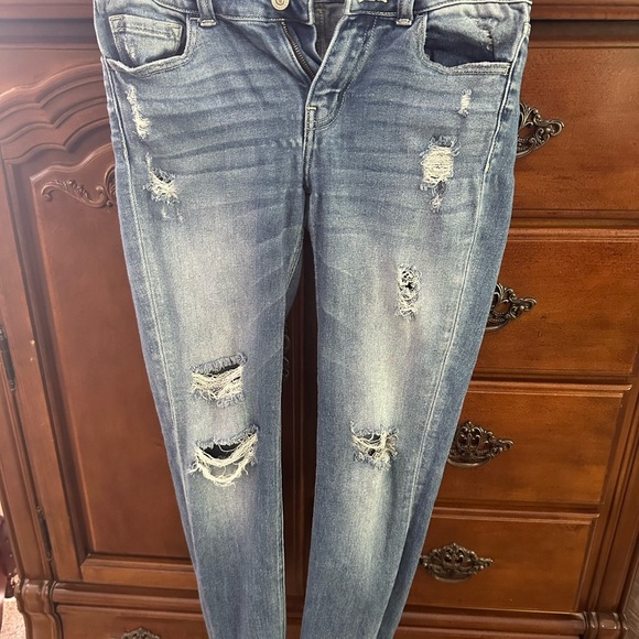 Flying Monkey Distressed Blue Jeans - Picture 3 of 13